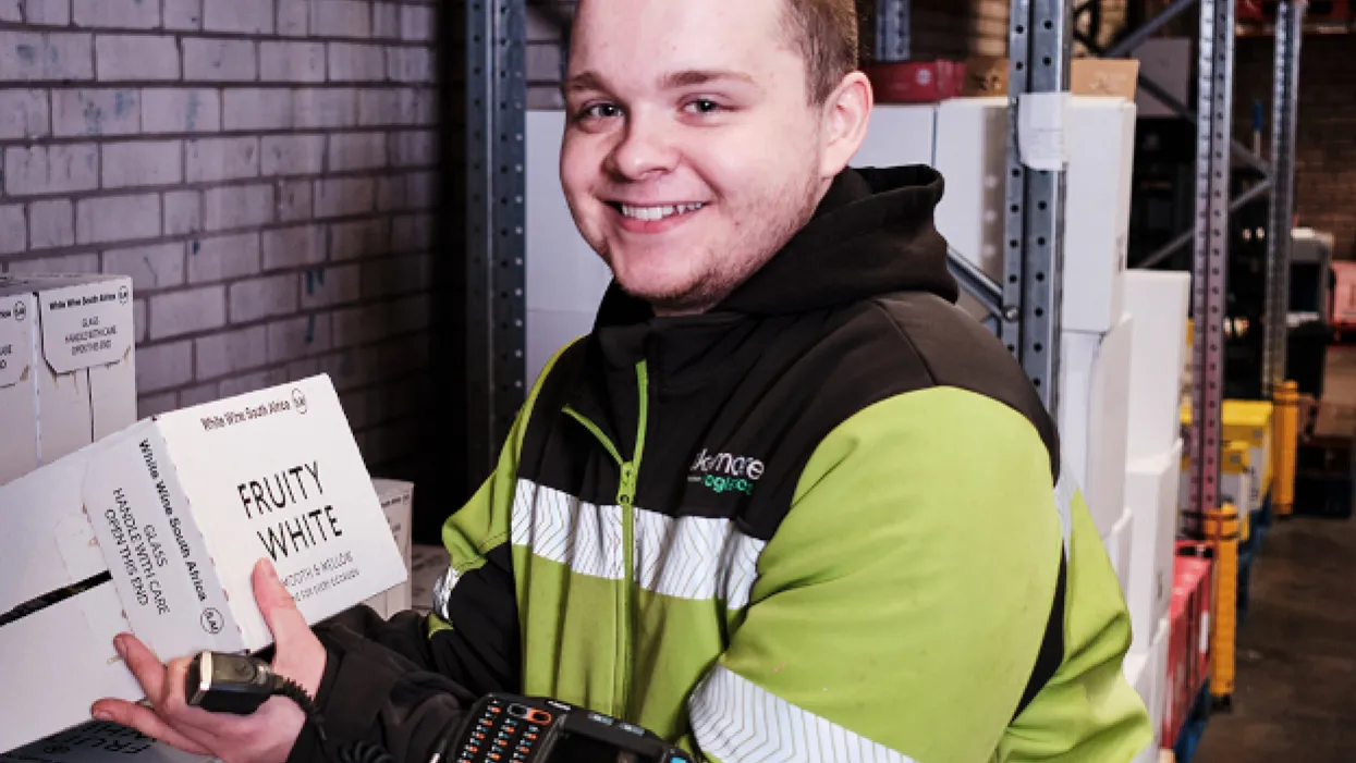 A F Blakemore staff member in a warehouse with some stock