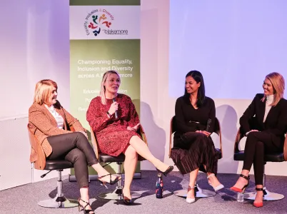 Photo of four women at a women in blakemore company event