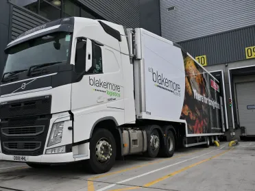 Food solutions logistics in front of M&S store